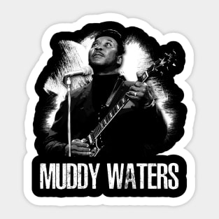 Muddy Waters' Aesthetic Visualizing Blues Authenticity Sticker